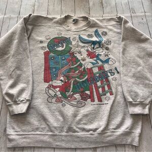 Vintage 1993 Tiny Toons Christmas sweatshirt SzXL Made in USA